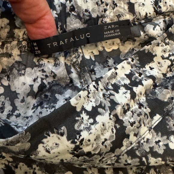 Zara Trafaluc Floral Jogger Pants M | Y2K Silky Lounge Elastic Waist - Picture 6 of 14